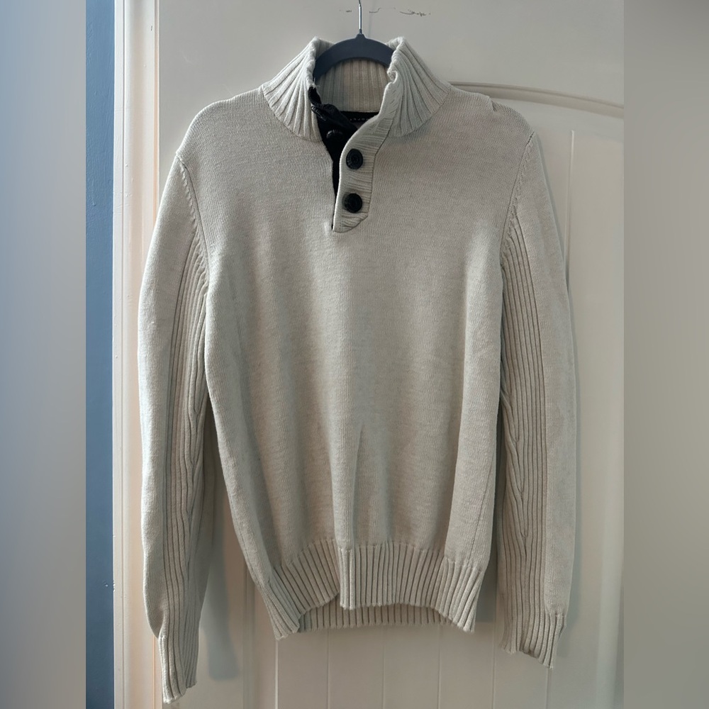 Sean John Men's Cream Turtleneck Sweater
